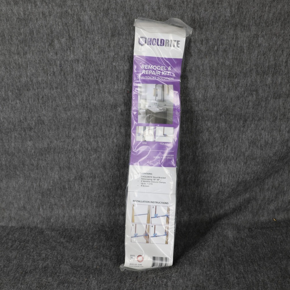 HoldRite Stout Pipe Bracket Remodel Repair Kit Sink Toilet SB1-2502H 10-18in